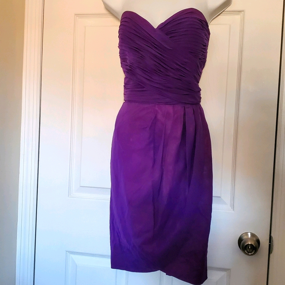 100% Silk Sweetheart Ruched Cocktail DressSize 8